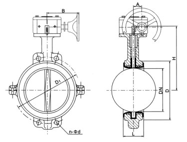 D371(半襯)、D371Fs(全襯)蝸輪對夾襯氟塑料蝶閥